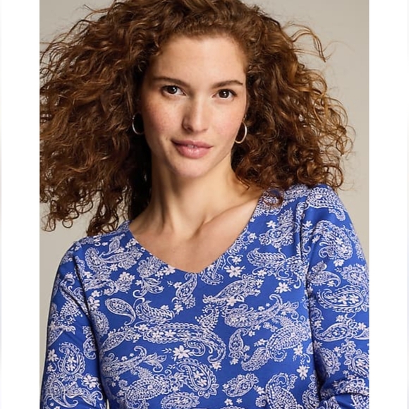 J. Jill Tops - J.JILL paisley PIMA t-shirt SIZE LARGE PETITE chest is 40" BRAND NEW 3/4 sleeve